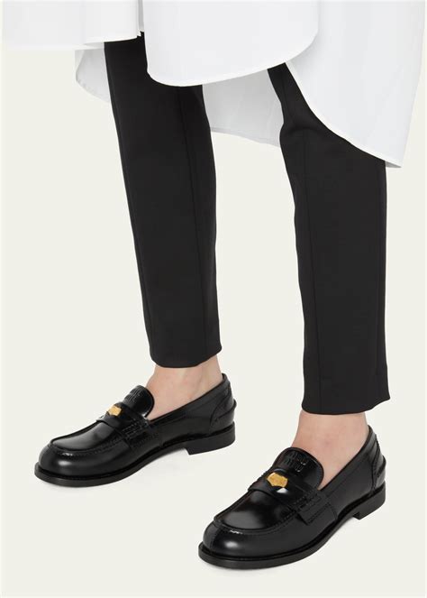 miu miu leather loafers